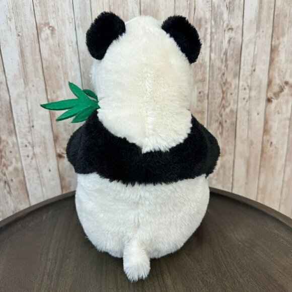 FAQ Schwarz Save the Earth Sitting Panda Bear Animal Plush Toy Black White - Picture 3 of 10